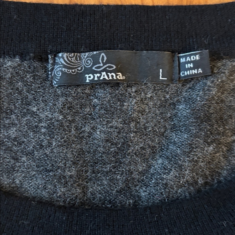 Prana “Delia” Black and Gray Sweater Dress with Geometric Pattern - Picture 12 of 13